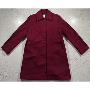 VTG Y2K Classics by S. Rothschild Coat Womens 4P Petite Red Wool Button Front